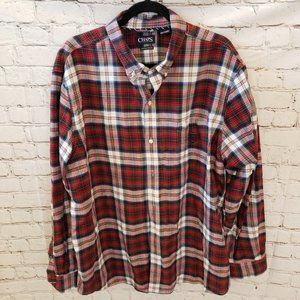 SALE PRICED!!>>CHAPS XXL TALL MENS  PLAID BUTTON DOWN SHIRT